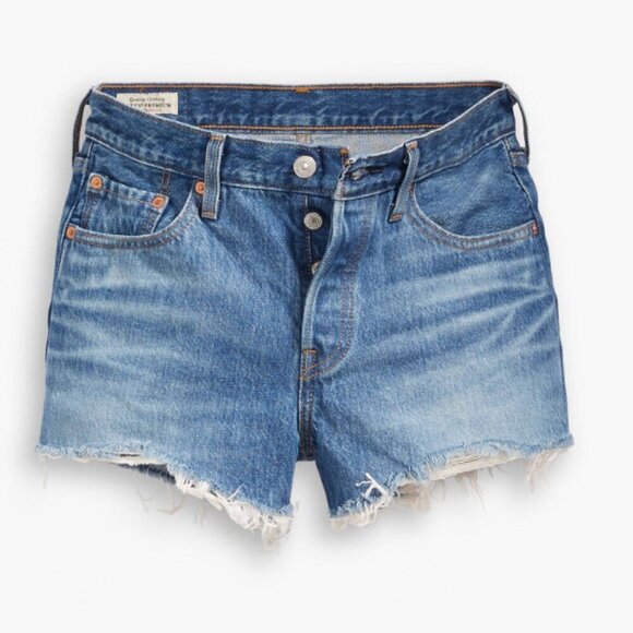 Levi's® Premium 501® Women's Shorts| Distressed | Dark Wash | Size 31 - Picture 1 of 8